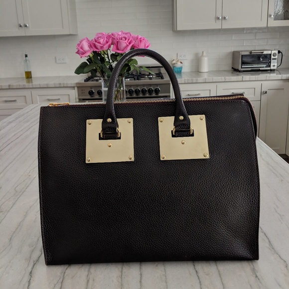Sophie Hulme Handbags - Sophie Hulme Medium Box Tote Burgundy